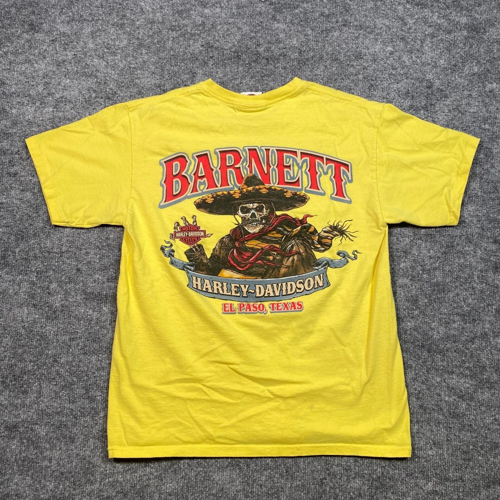 Harley-Davidson Barnett El Paso Texas Graphic T-Shirt Yellow Mens Medium